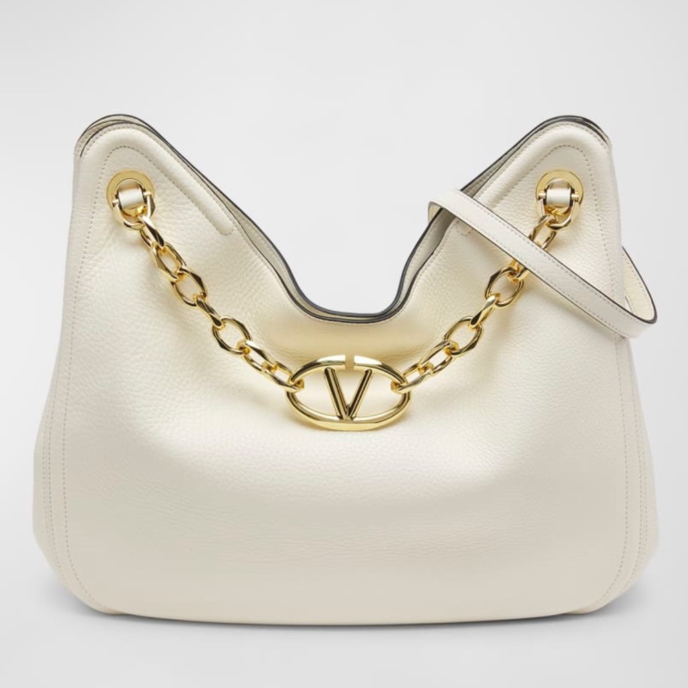 Valentino VLOGO Moon Leather Tote Bag